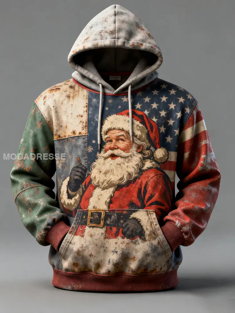 Men’s Christmas Print Casual Hoodie As picture / S