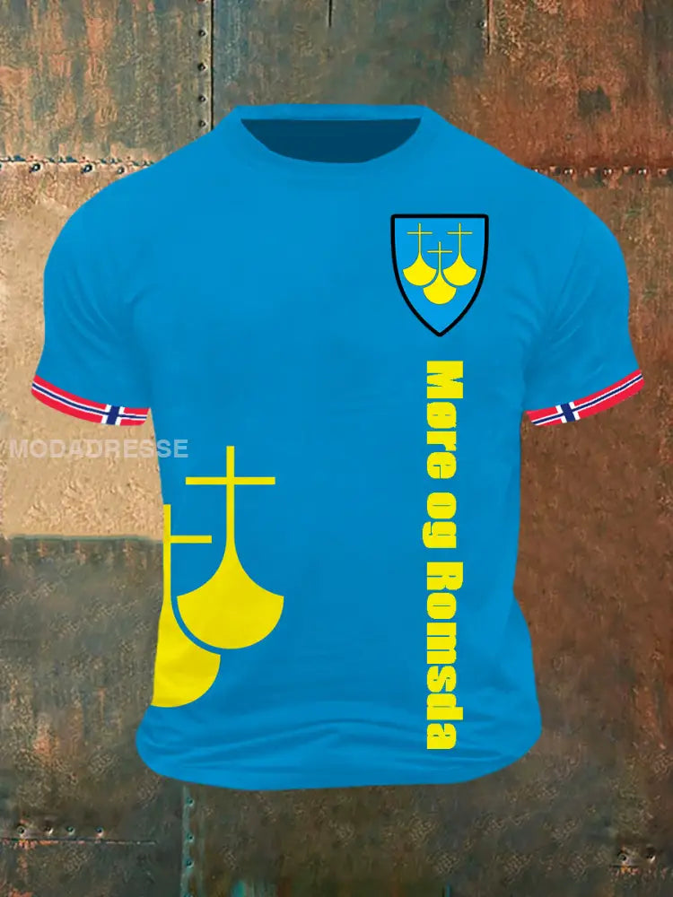 Mer og Romsda skriver ut korte ermet blå / S