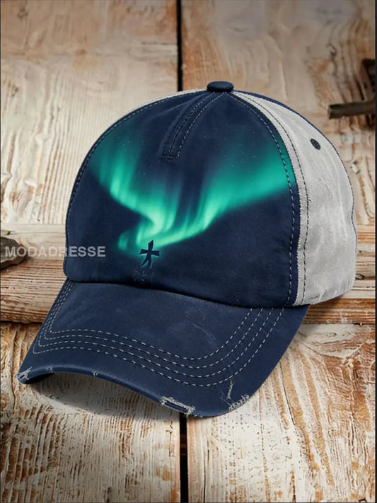 Miesten maaginen revontulet Suomen Risti Baseball Cap Suomen moniväri