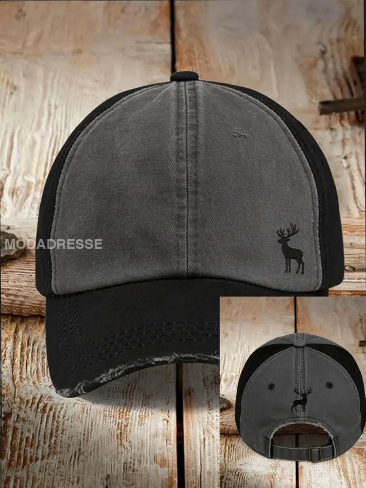 Miesten Sleek Grey-Musta poro Siluette Baseball Cap -pali moniväri