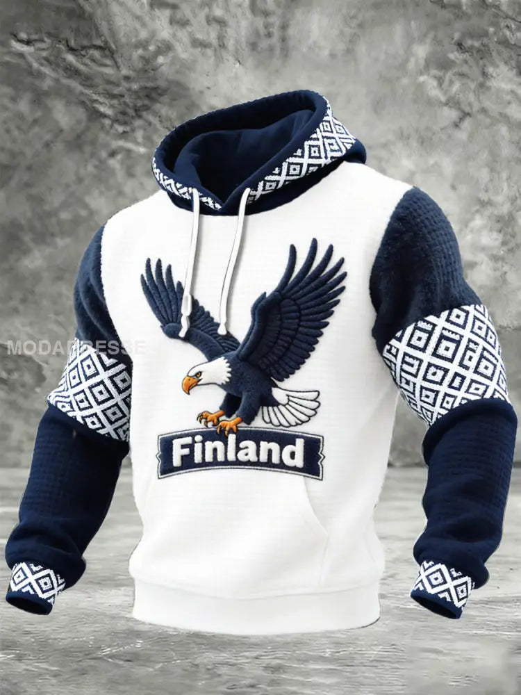 Miesten valkoinen suomalainen kotka Painopaikka valkoinen / S