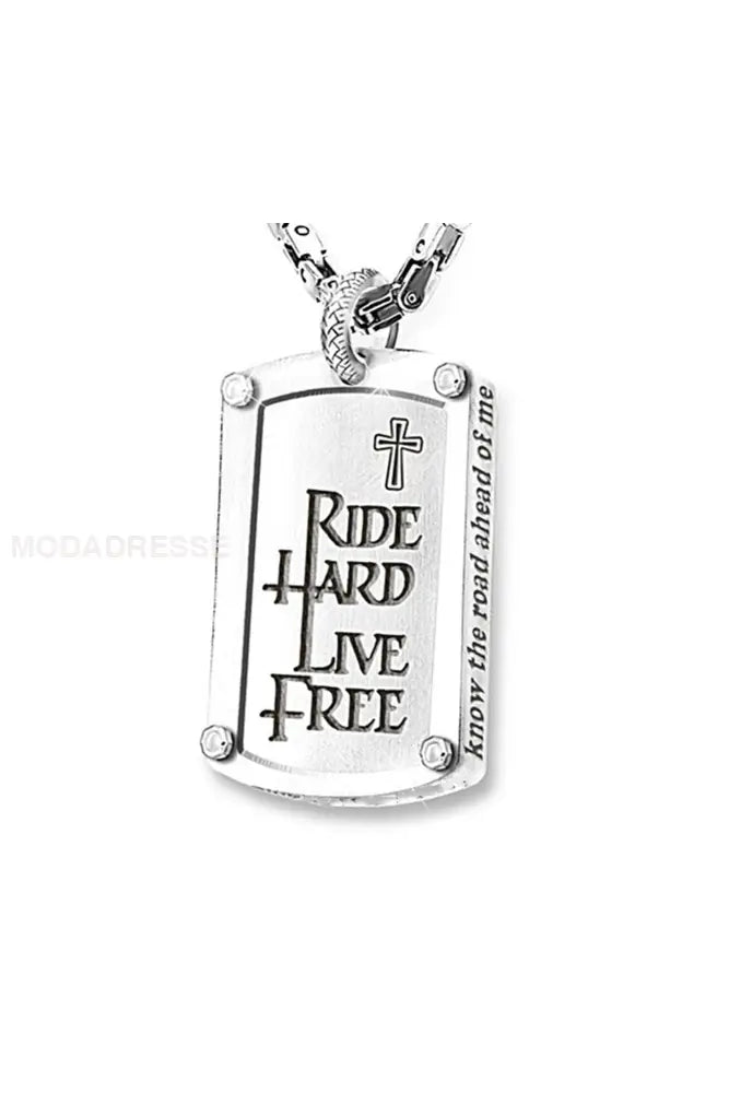 Motorcykel Kors hängande halsbandet svart