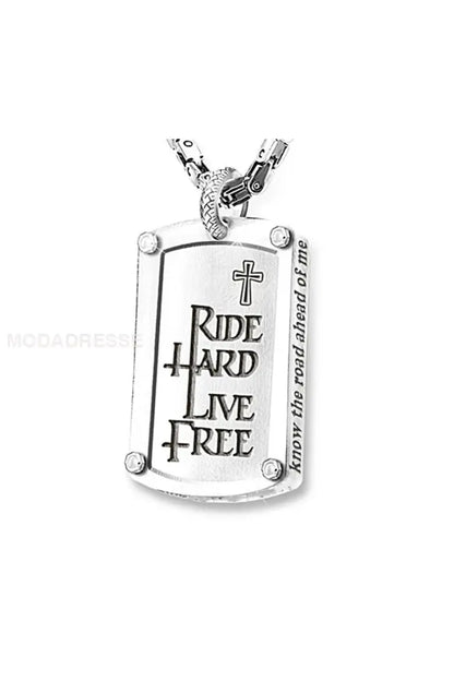 Motorcykel Kors hängande halsbandet svart