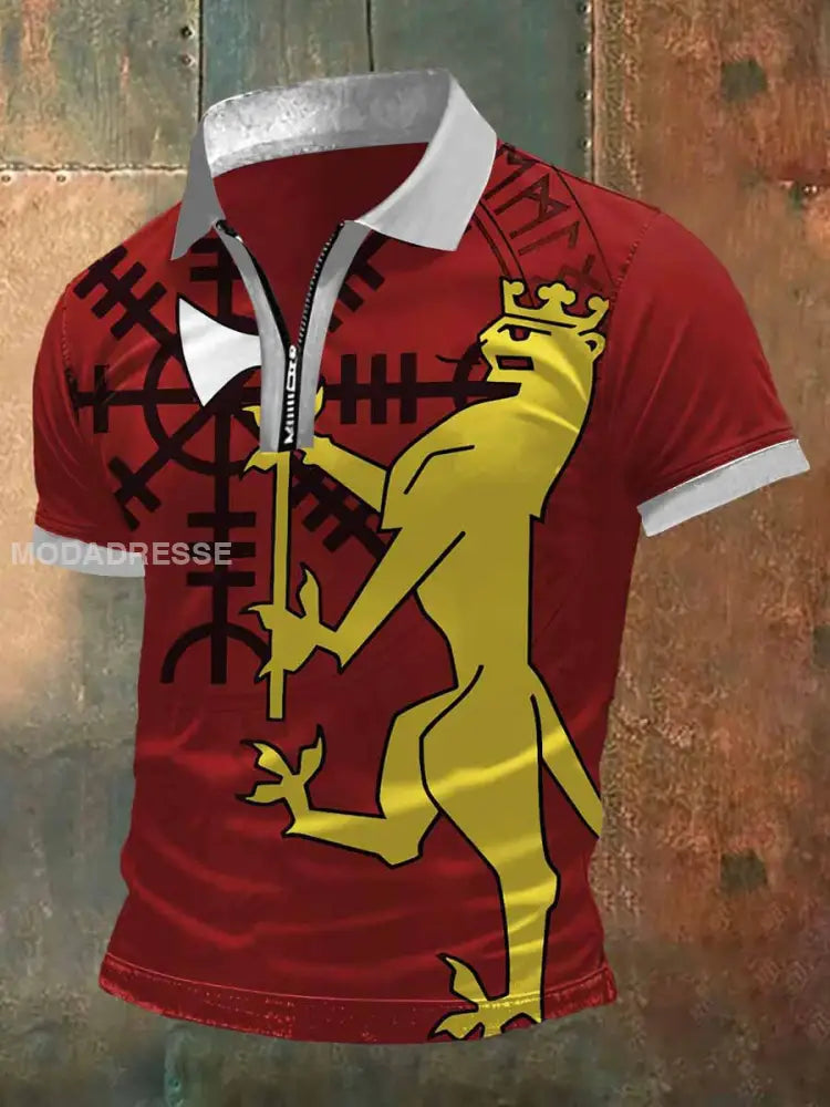 Norge skilt skriv ut zip-opp Polo hals T-shirte S