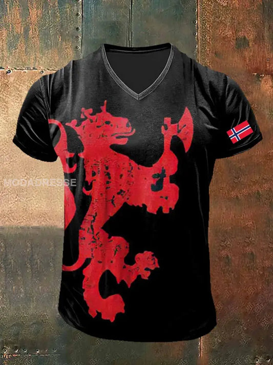 Norge trykt vintage-mode-kort-ærme til herret S