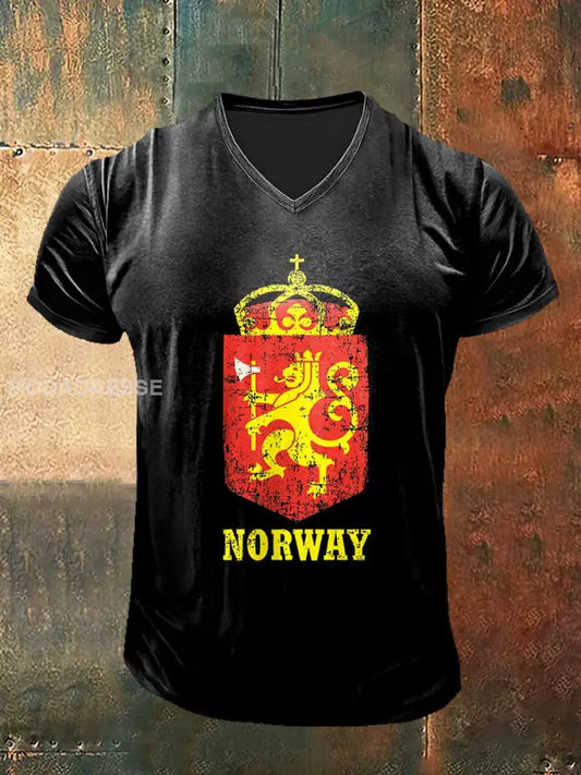 Norge trykt vintage-mode-kort-ærme til herret S