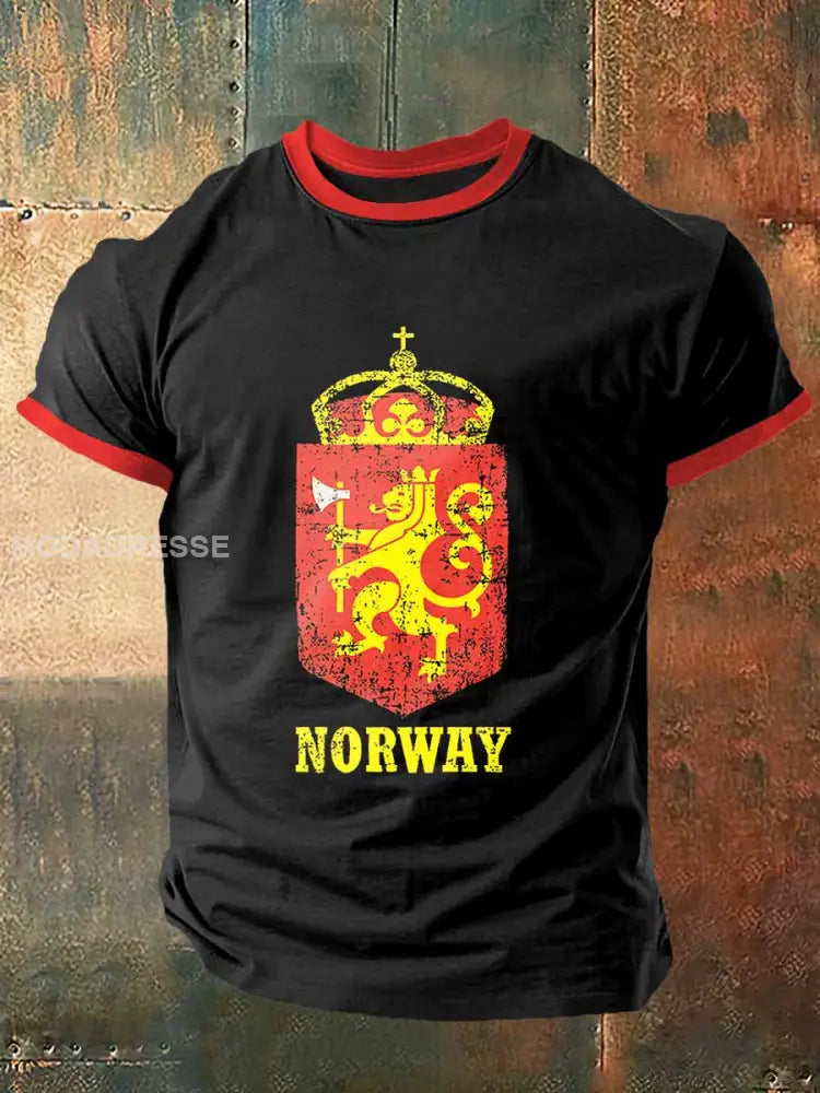 Norge utskrifter Vintage Kort erme T-shirt S