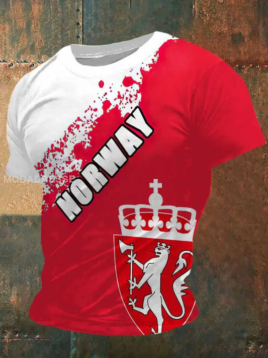 Norge utskrifter Vintage Kort erme T-shirt S
