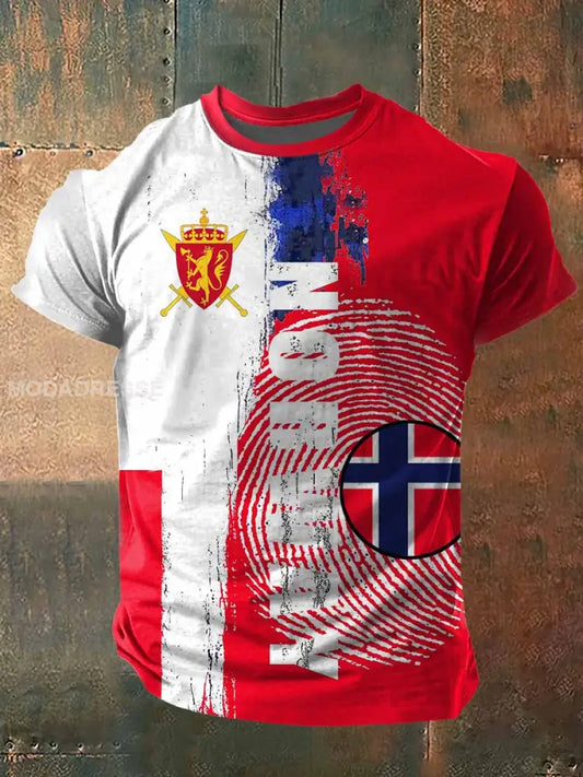 Norge utskrifter Vintage Kort erme T-shirt S