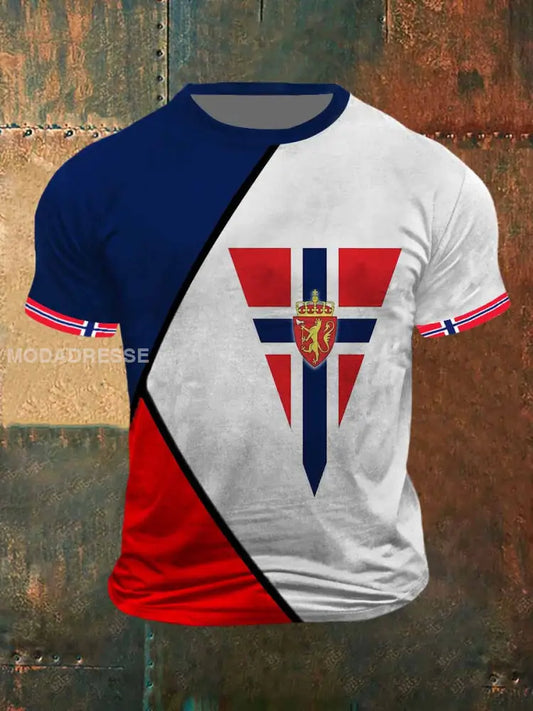 Norge utskrifter Vintage Kort erme T-shirt S