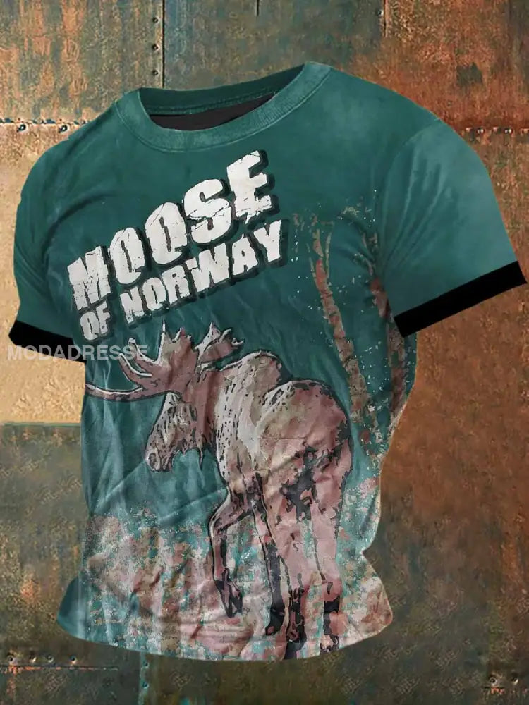 Norges elg utskrift korte erme-t-shirt S