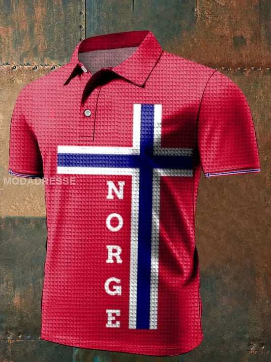 Norges flagg trykt på topp raud / S