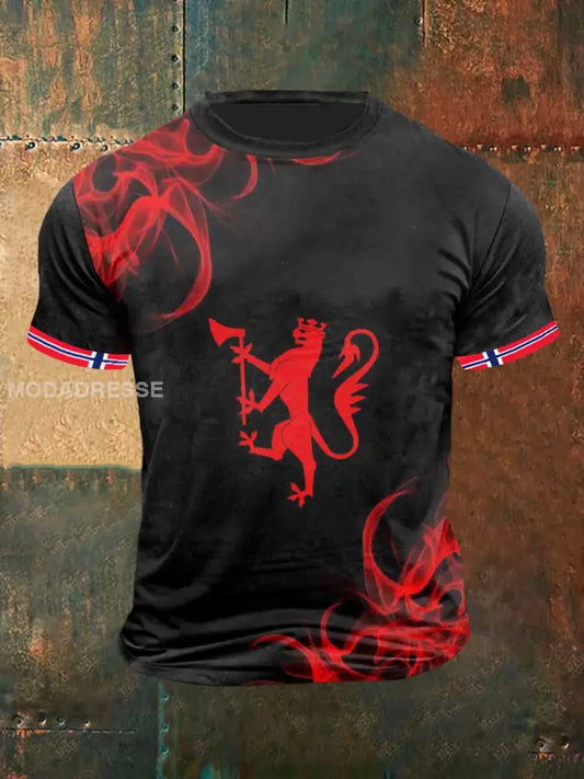 Norges hellig ild utskriver Vintage Moe Kort erme T-shirt S