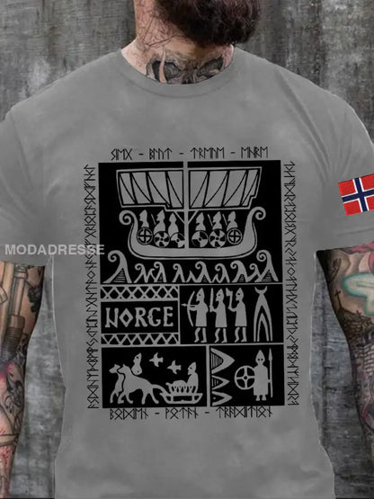 Norges historie Trykt T-skjorte lyggrå / S