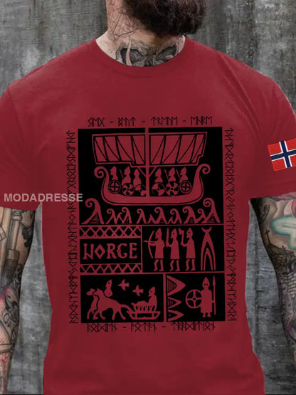 Norges historie Trykt T-skjorte raud / S