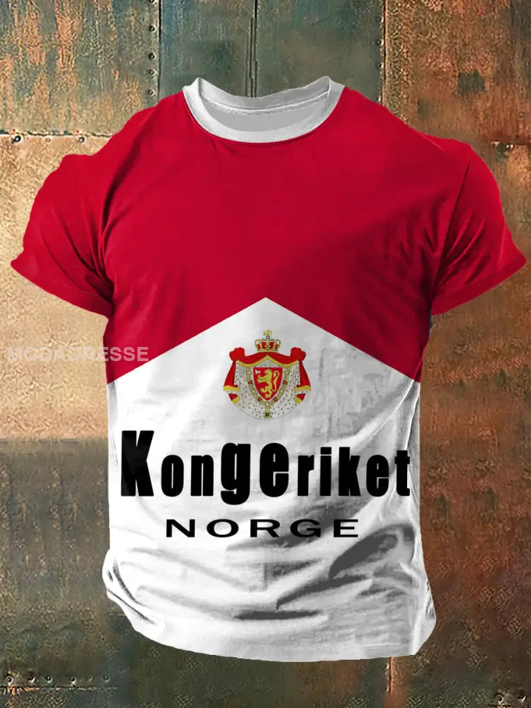 Norges kongerike i herrkort erme T-shirt S