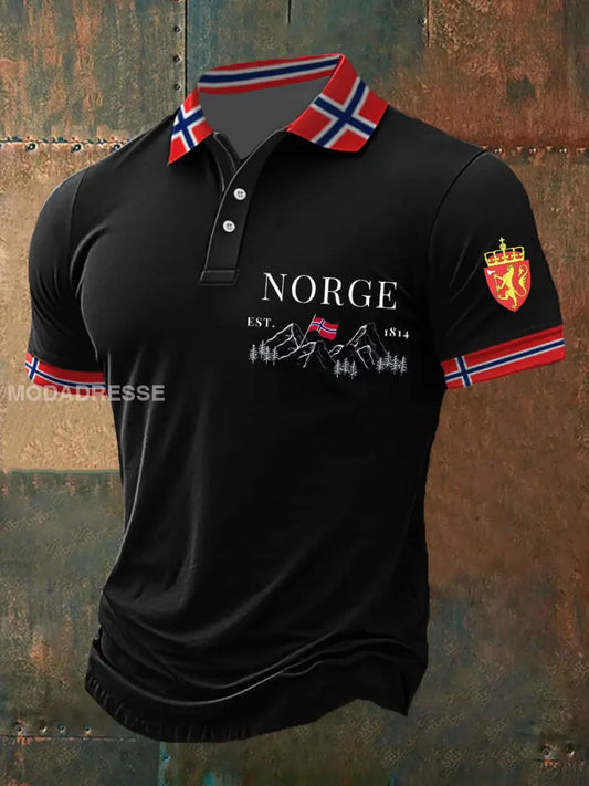 Norges trykt polo skjert