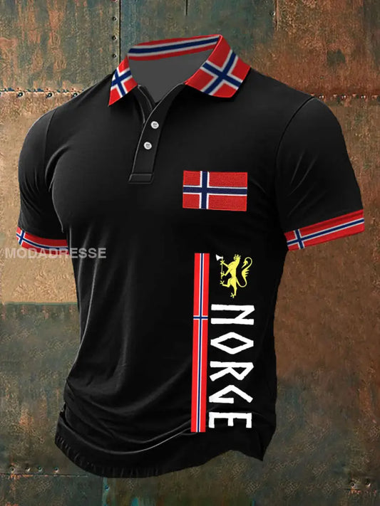 Norges trykt polo skjert