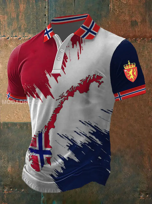 Norges trykt polo skjert som bilete / S