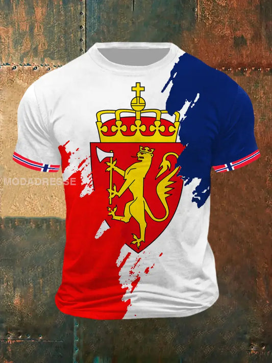 Norges våpenskjort trykt Vintage Moe Kort erme T-Shirt S