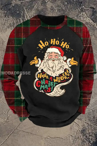 Retro Christmas trykk med langærme Sweatshirt