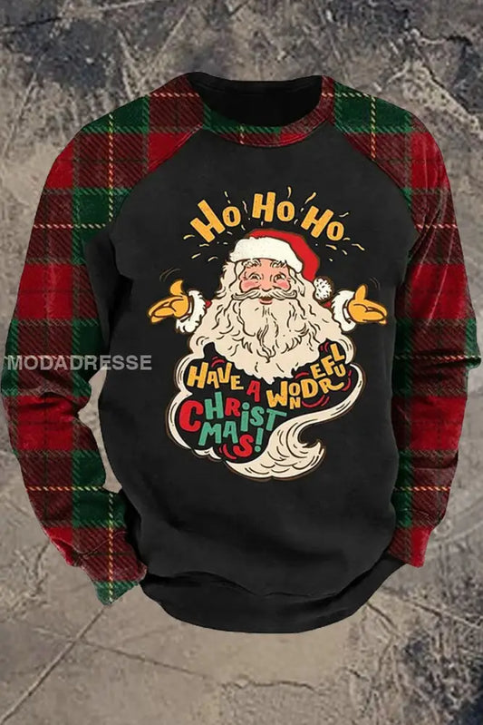 Retro Christmas trykk med langærme Sweatshirt