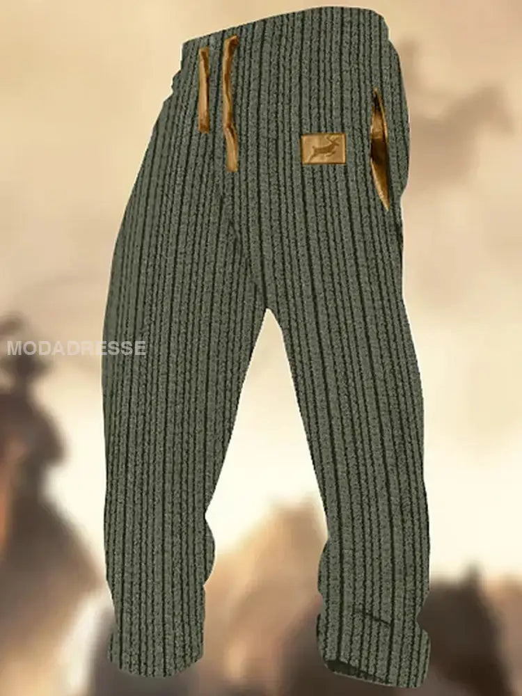 Retro Cowboy teksturmønster Skriv ut Western Village jaktlogo Stripede slags svevebukser A / S