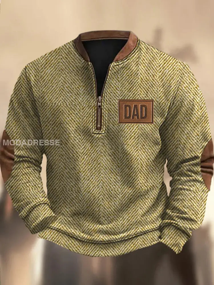 Retro Cowboy teksturmønster trykt Western Vintage blikk V-hals utendørs tykk sweatshirt A / S