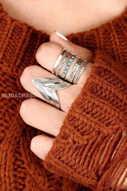 Retro Hollow Etnisk Ringe som bild / JM