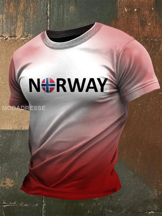 Retro Norge temaet med utskrift av T-shirt som bilete / S
