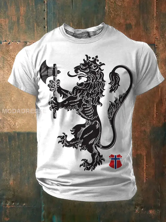 Retro Norge temaet med utskrift av T-shirt som bilete / S