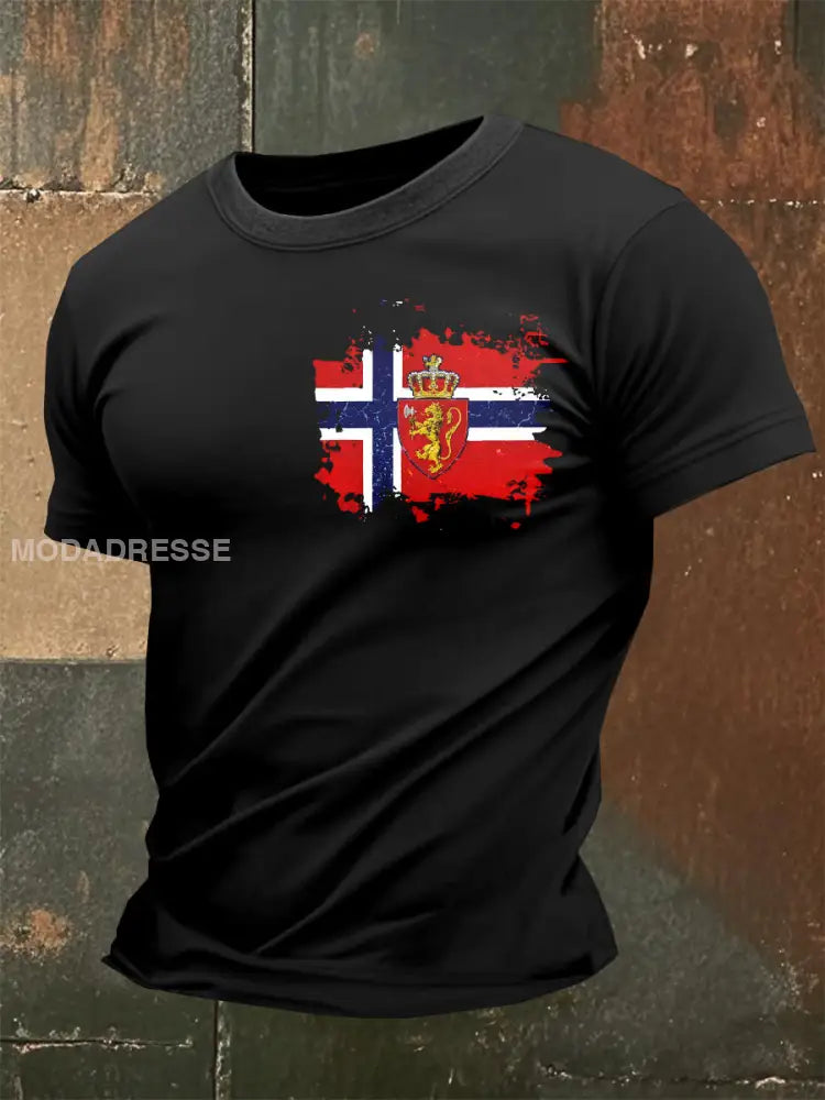 Retro Norge temaet med utskrift av T-shirt som bilete / S