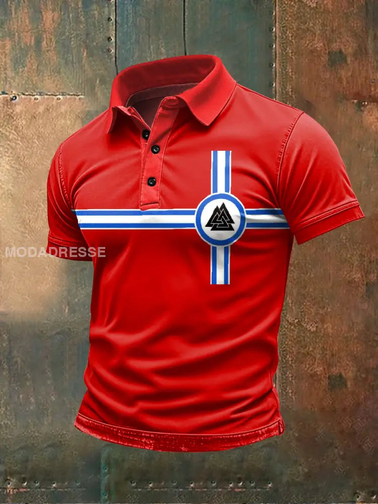 Retro norsk flagg Tema Casual Polo Skjorte som bilete / S