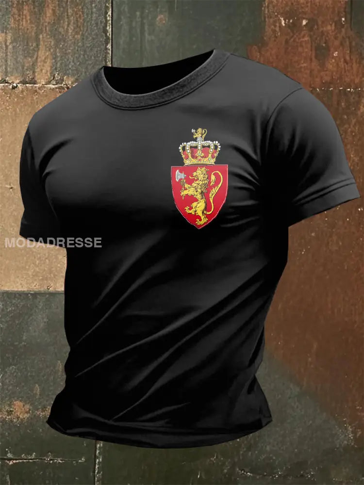 Retro norsk illustrasjon Skriv ut små T-shirt som bilete / S