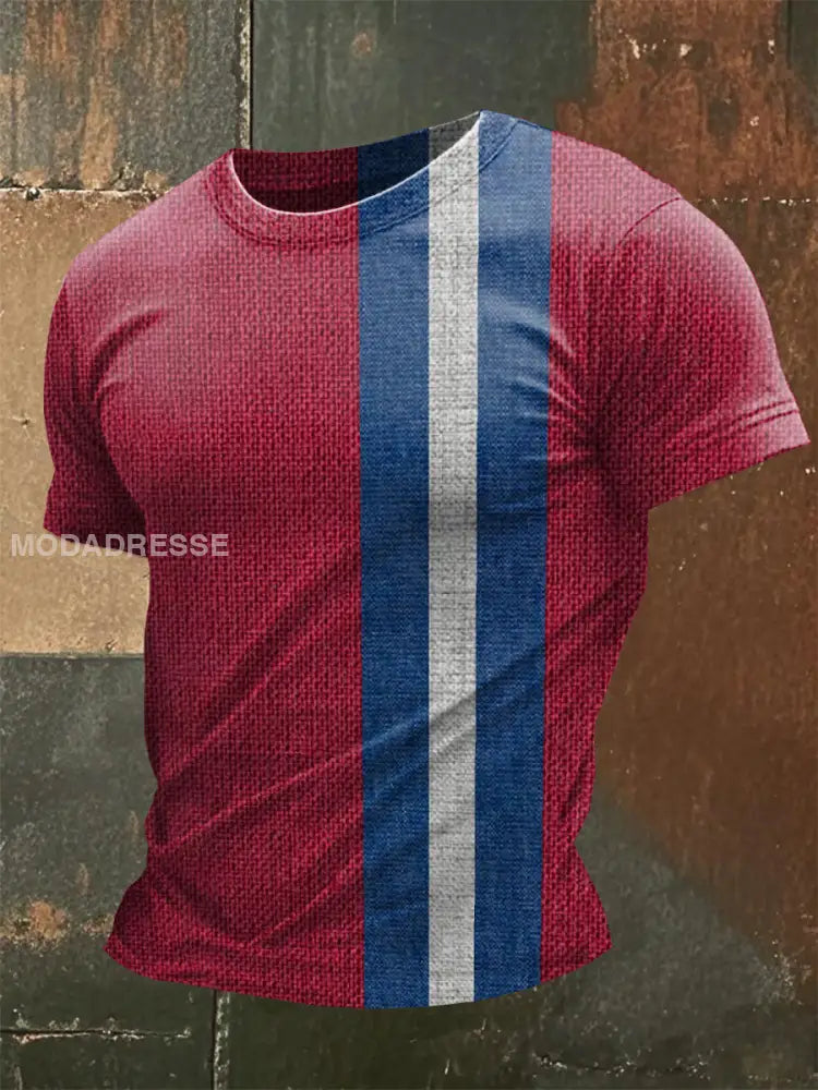 Retro norsk illustrasjon Skriv ut små T-shirt som bilete / S