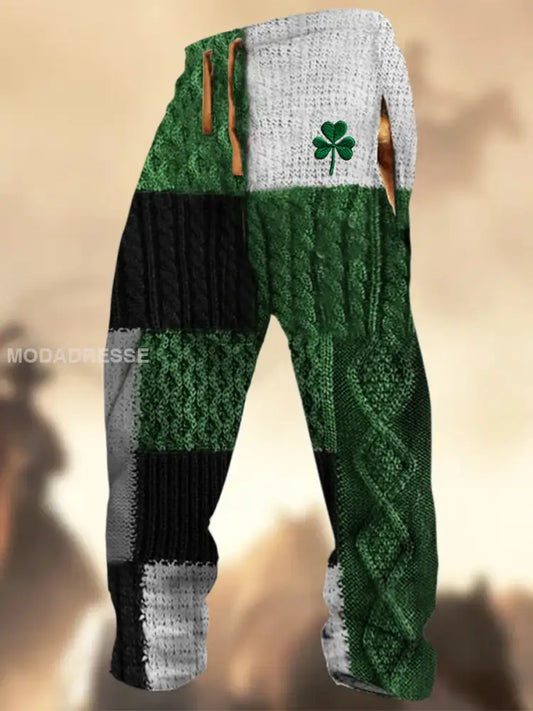 Retro St. Patricks teksturmønster skriv ut Western Village Jakt logo Stripet A / S