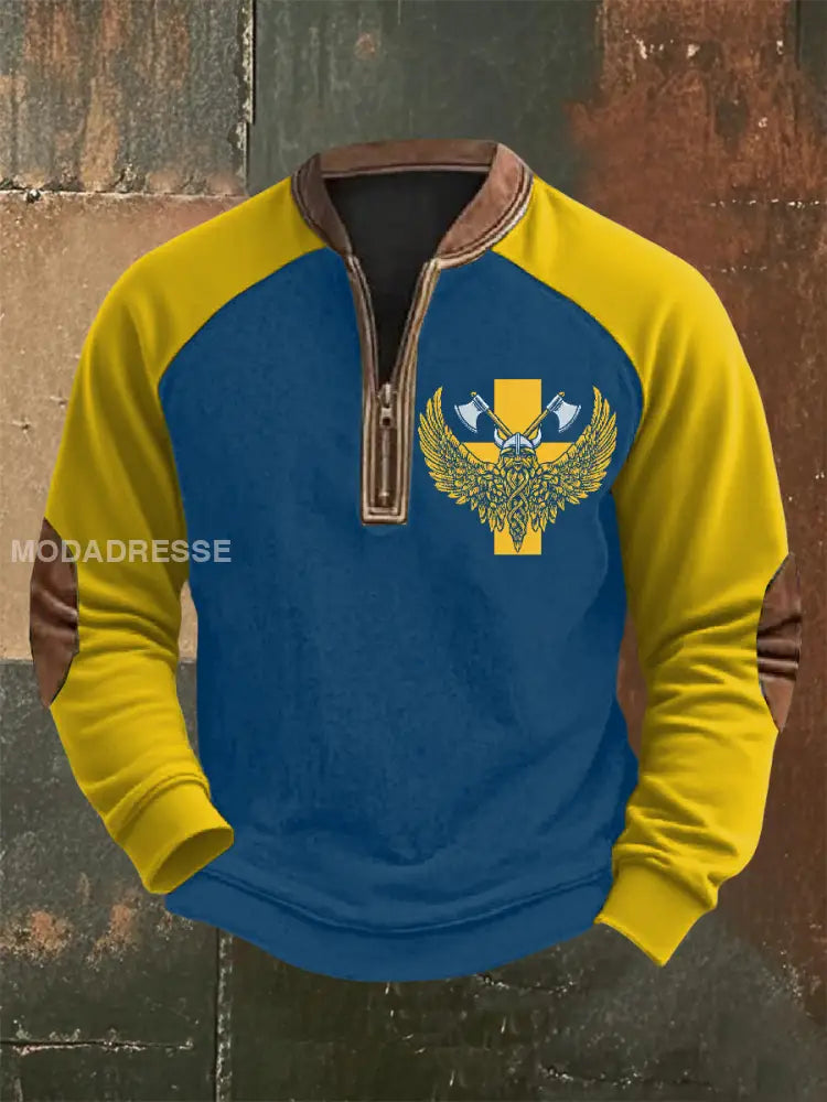 Retro Svensk Mönstrad Casual Sweatshirt As picture / S