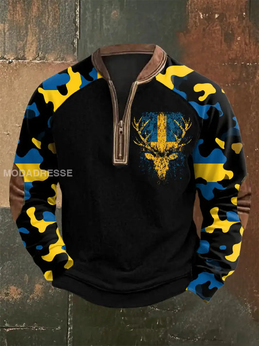 Retro Svensk Mönstrad Casual Sweatshirt As picture / S