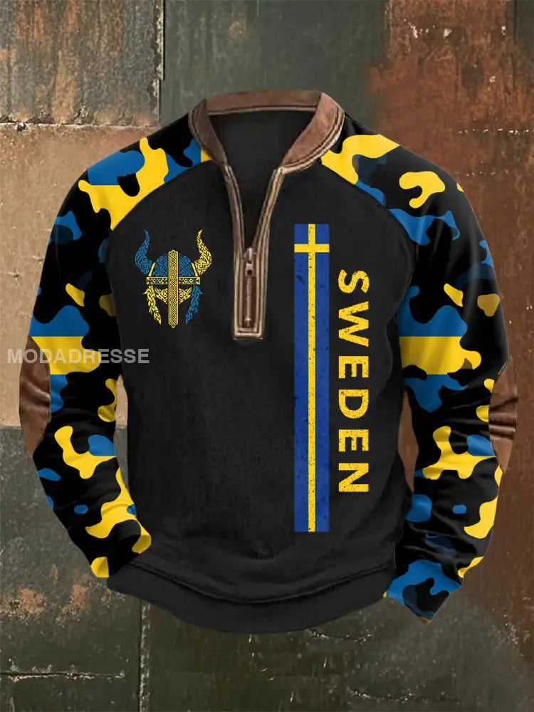 Retro Svensk Mönstrad Casual Sweatshirt As picture / S