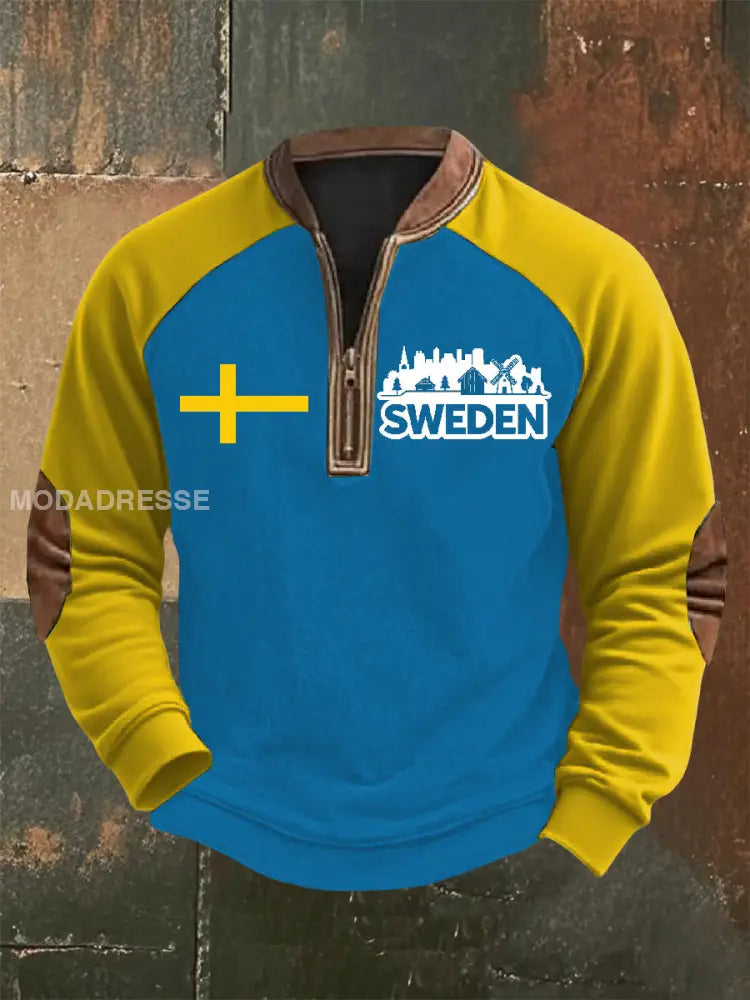 Retro Svensk Mönstrad Casual Sweatshirt As picture / S