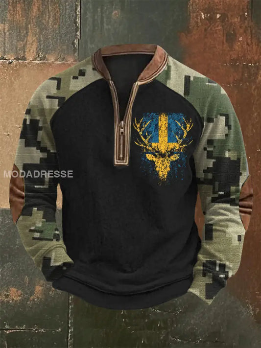 Retro Svensk Mönstrad Sweatshirt As picture / S