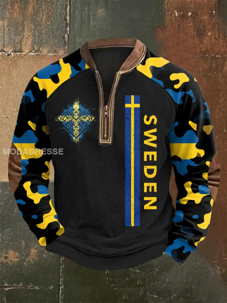 Retro Svensk Mönstrad Sweatshirt som bild / S