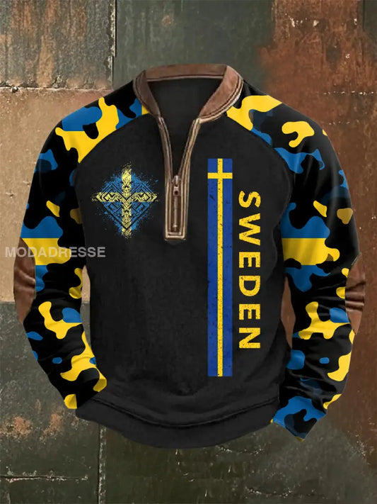 Retro Svensk Mönstrad Sweatshirt som bild / S