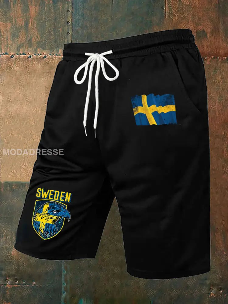 Retro Svenska Kultur Skriv ut Casual Shorts A / S
