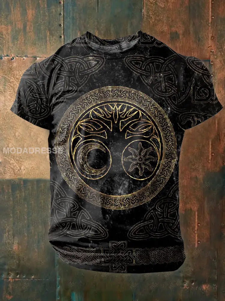 Retro Svenska Viking Totem Skriv ut Casual T-shirt som bild / S