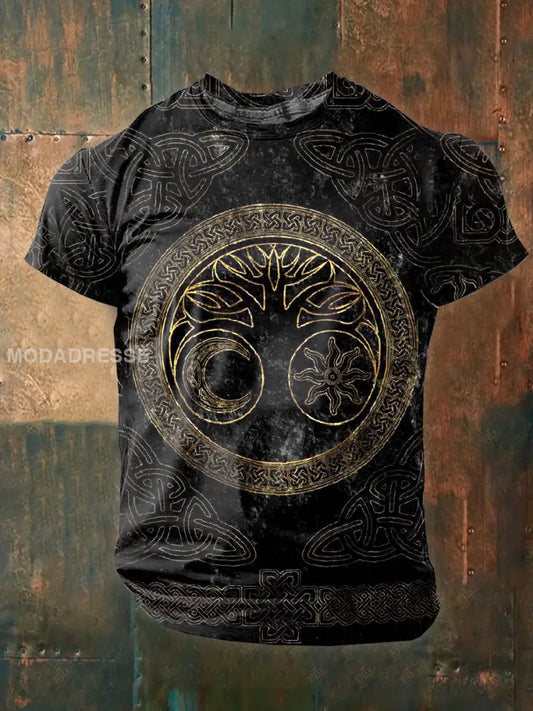 Retro Svenska Viking Totem Skriv ut Casual T-shirt som bild / S