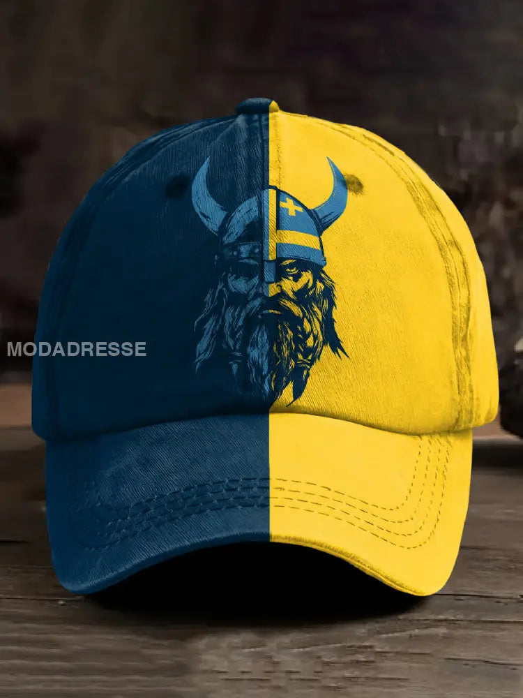 Retro Svenska Viking tryck på baseballhattar As picture / ONE