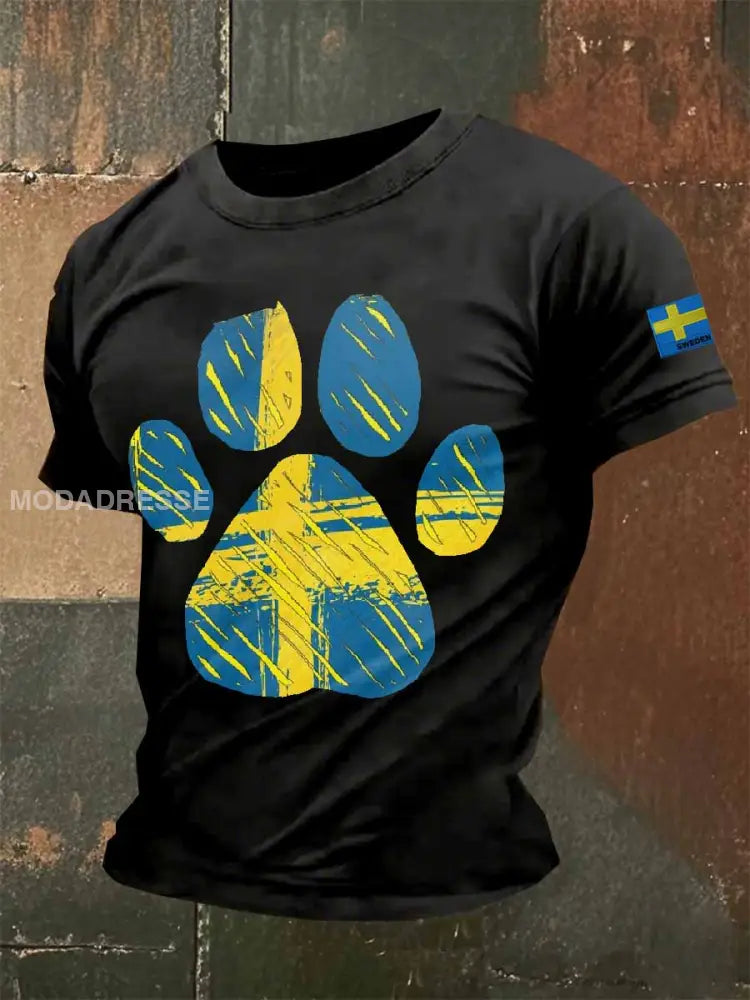 Retro T-Shirt Med Svenskt Tema För Män som bild / S