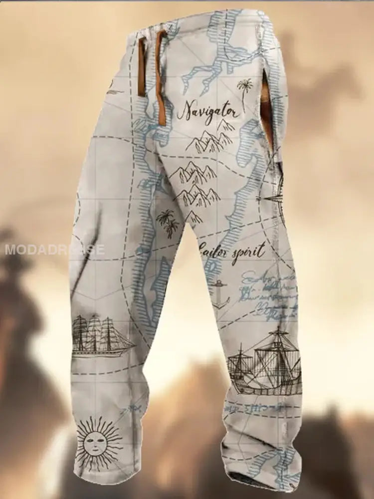 Retro Textur Cowboy-mønster Skriv ut Western Village jaktlogo Stripede slags strømmebukser A / S