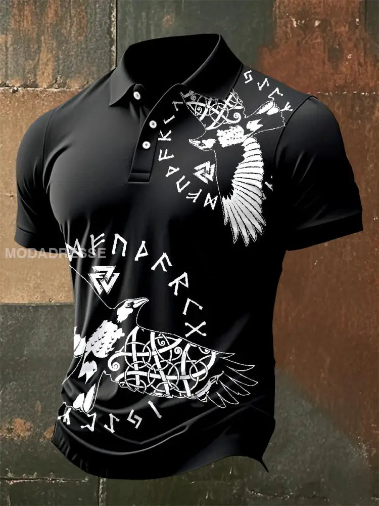Retro Viking Totem Skriv ut Casual POLO skjjorta som bild / S